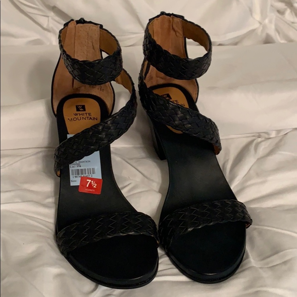 Black heeled sandals